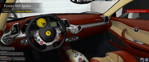 Ferrari 458 Spider configurator
