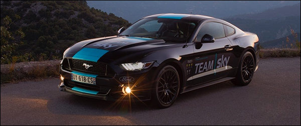 Ford Mustang rijdt voor Team Sky in de Tour de France '16