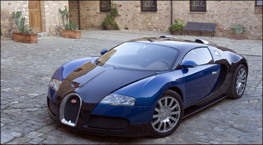 Bugatti Veyron Vooraanzicht
