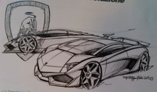 Lamborghini Jota designschets