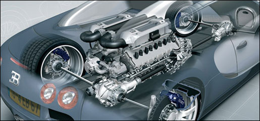 W16.4 motor van Bugatti Veyron