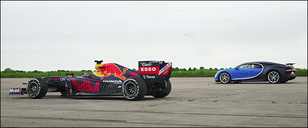Video: Bugatti Chiron vs Red Bull F1 racewagen (2021)