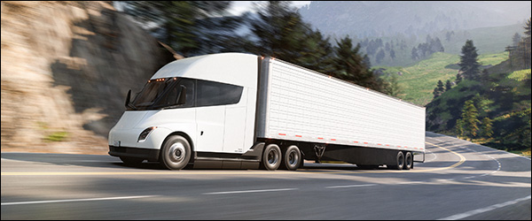 Video: zuiver elektrische Tesla Semi vrachtwagen doet zijn ding EV trailer truck transport (2022)